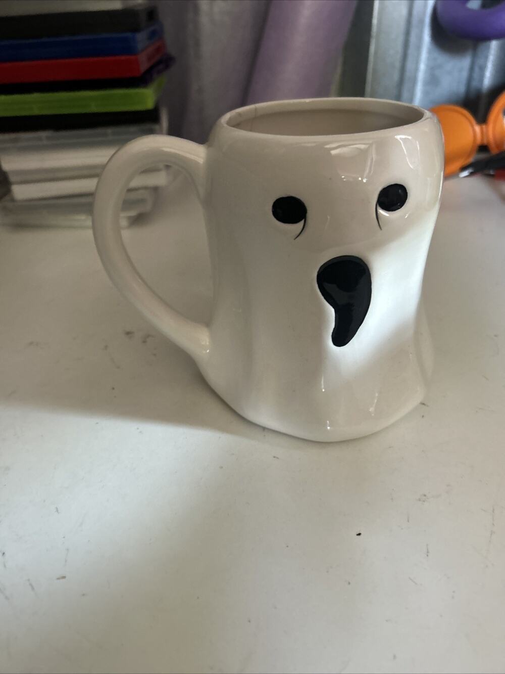 White Ghost “Way to Celebrate” Halloween Coffee mug 24oz Cup New without tags